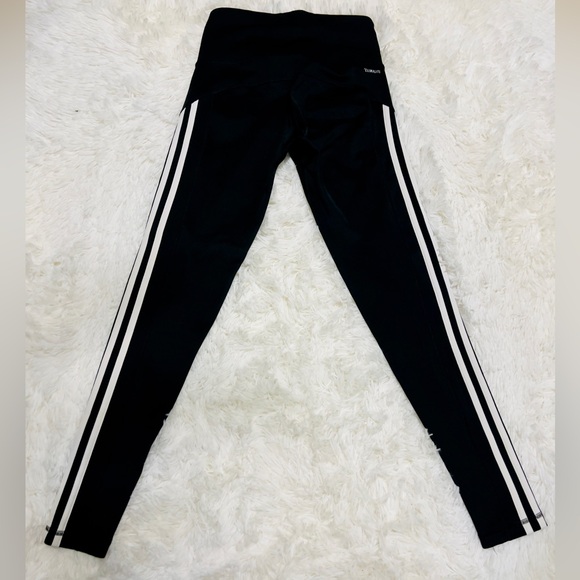 Adidas 3 Stripe 7/8 Tights / Leggings - Black XS - Picture 5 of 11